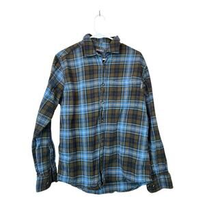 Eddie Bauer M Mens Grunge Flannel Shirt Button Down Distressed Gorpcore Utility